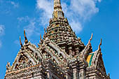 Bangkok Wat Arun - Detail of the spire of one porch attached to the Phra Prang.  